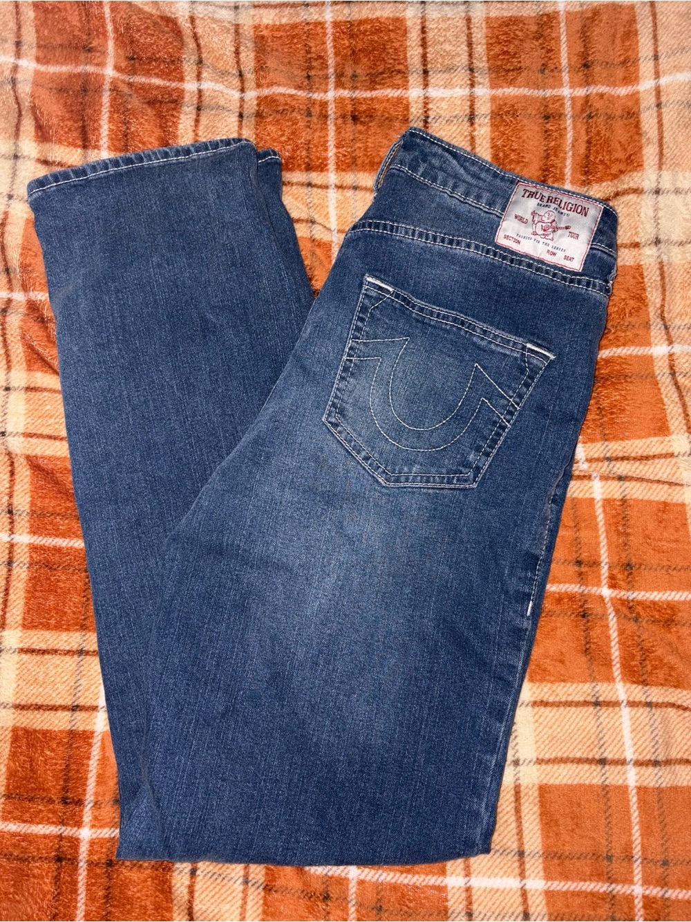 True Religion Women’s Dark Blue Straight-Leg Jeans